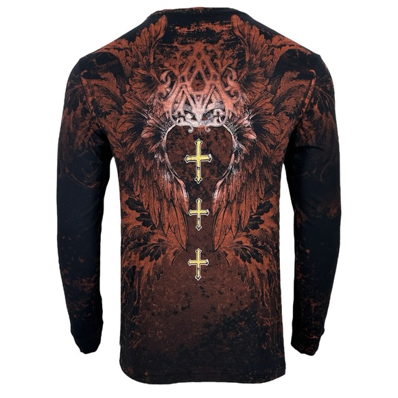 Archaic by Affliction Men's T-Shirt Hinsley Skull Wings Biker S-4XL - Picture 3 of 9